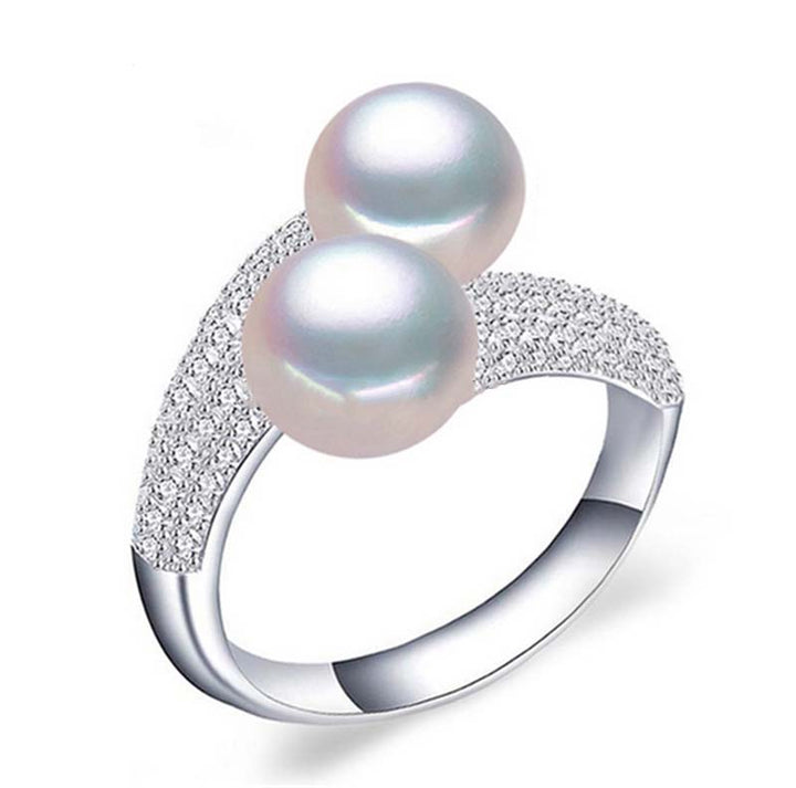 925 Sterling Silver 8mm Pearl Handmade Ring