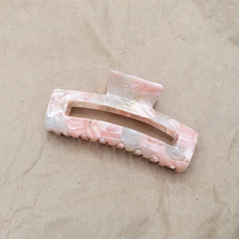 11.5cm Oversized Pattern Rectangle Acetate Hair Claw For Thick Hair