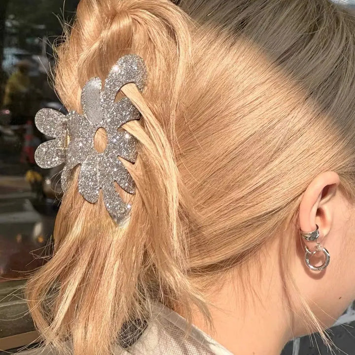 2023 Half Flower Shining Acetate Hair Claw Clips