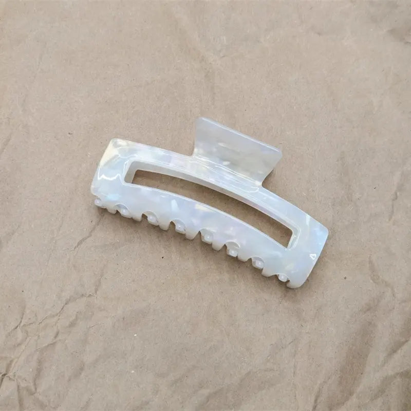 11.5cm Oversized Pattern Rectangle Acetate Hair Claw For Thick Hair