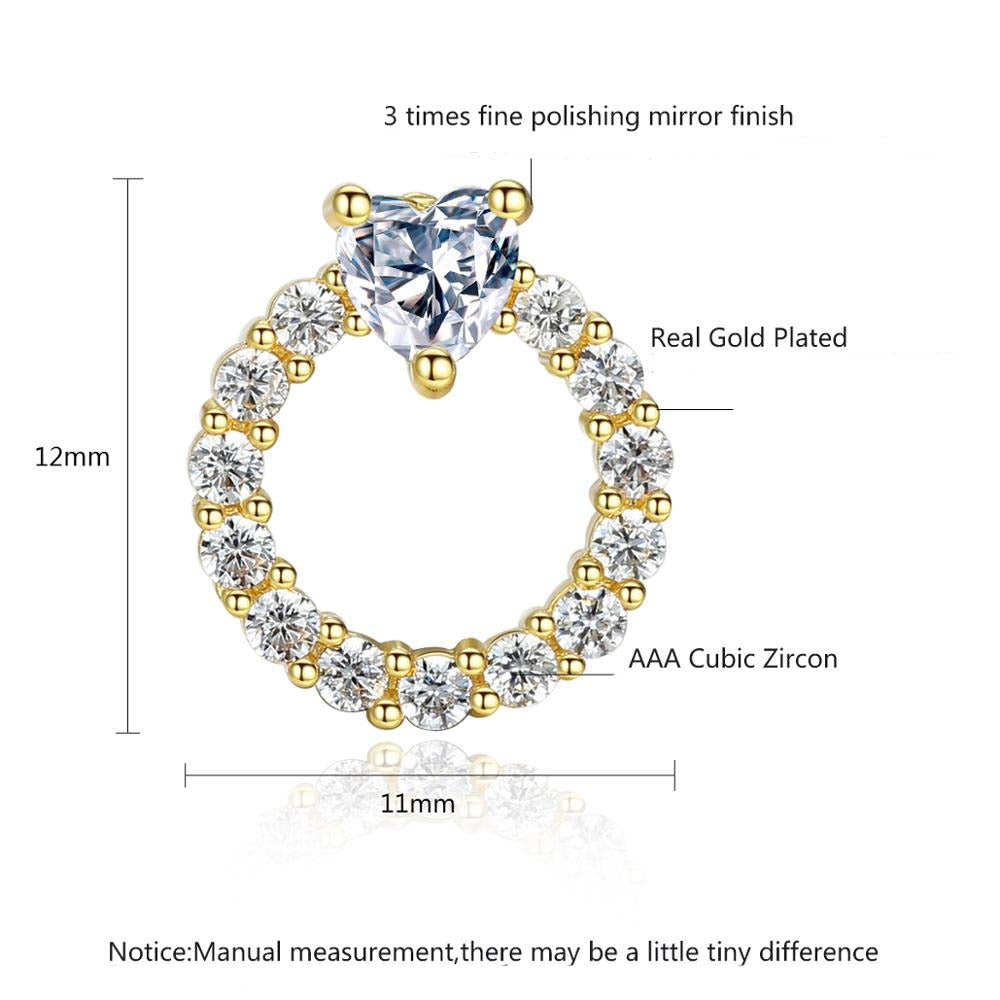 Korean Style Zircon Stone Big Round Hoop Earrings