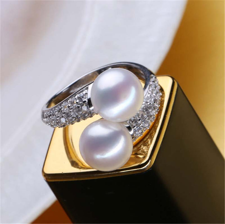 925 Sterling Silver 8mm Pearl Handmade Ring