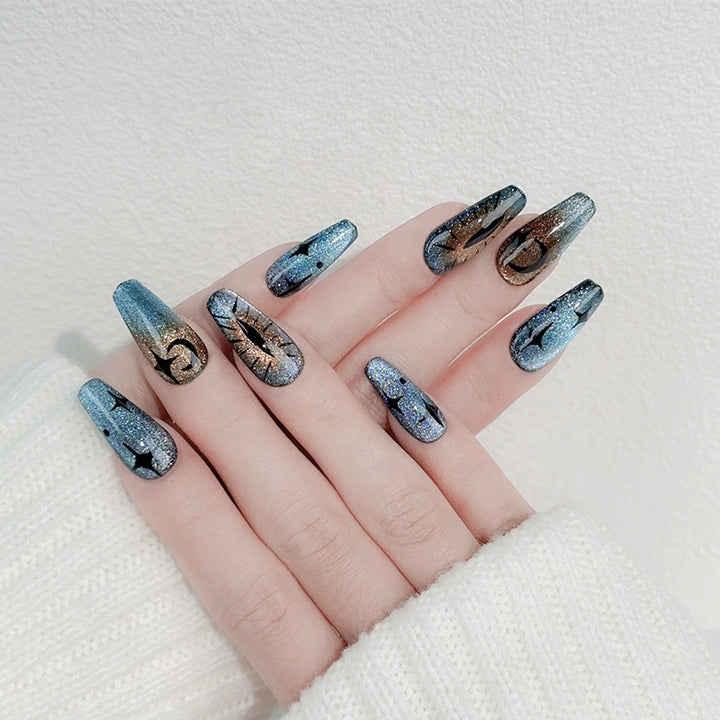 Long Devil Eye Handmade Press-on Nails