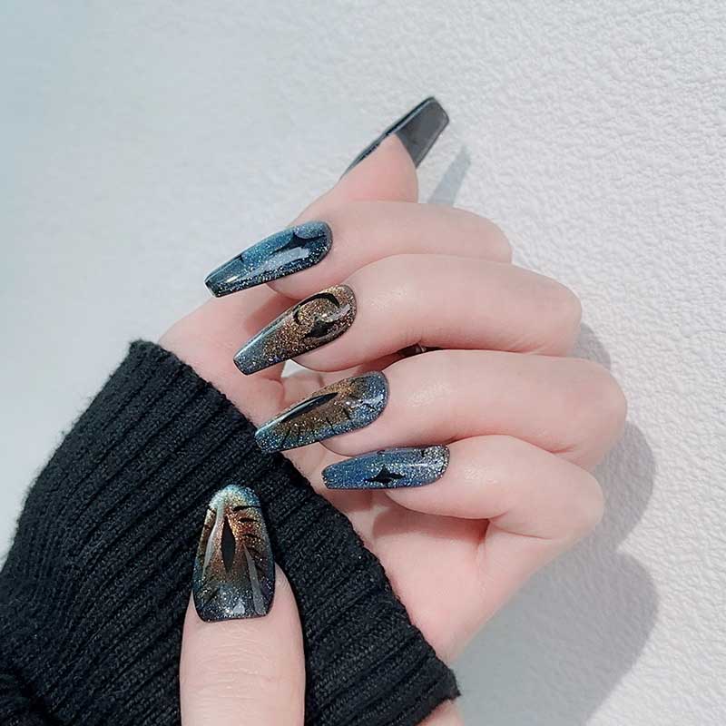 Long Devil Eye Handmade Press-on Nails