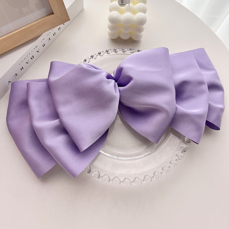 Oversized Three Layer Ribbon Fabric Bow Hair Clips