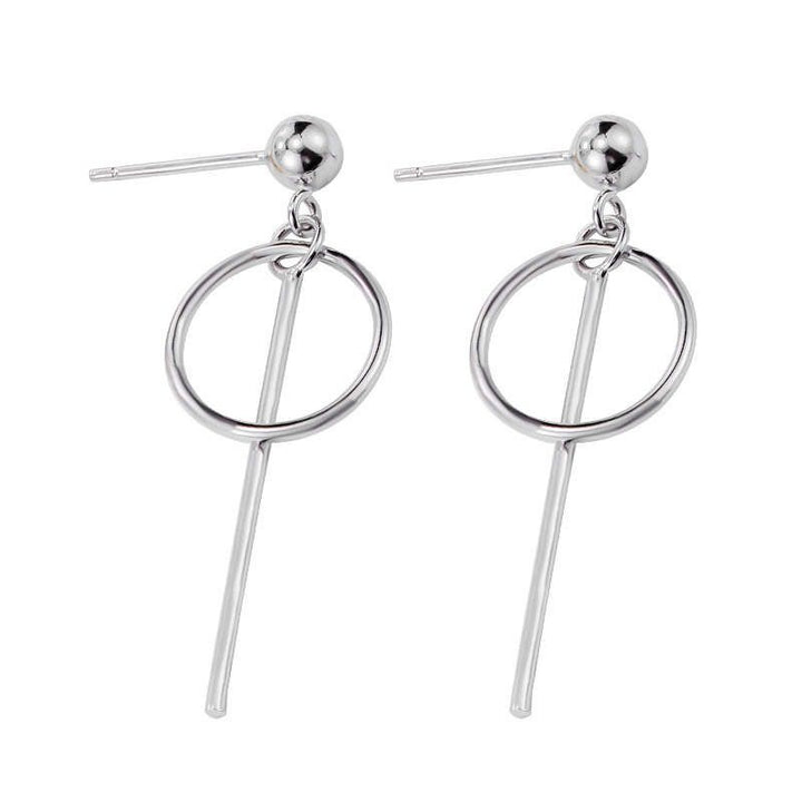 925 Sterling Silver Mini Round Circle Drop Stud Earrings