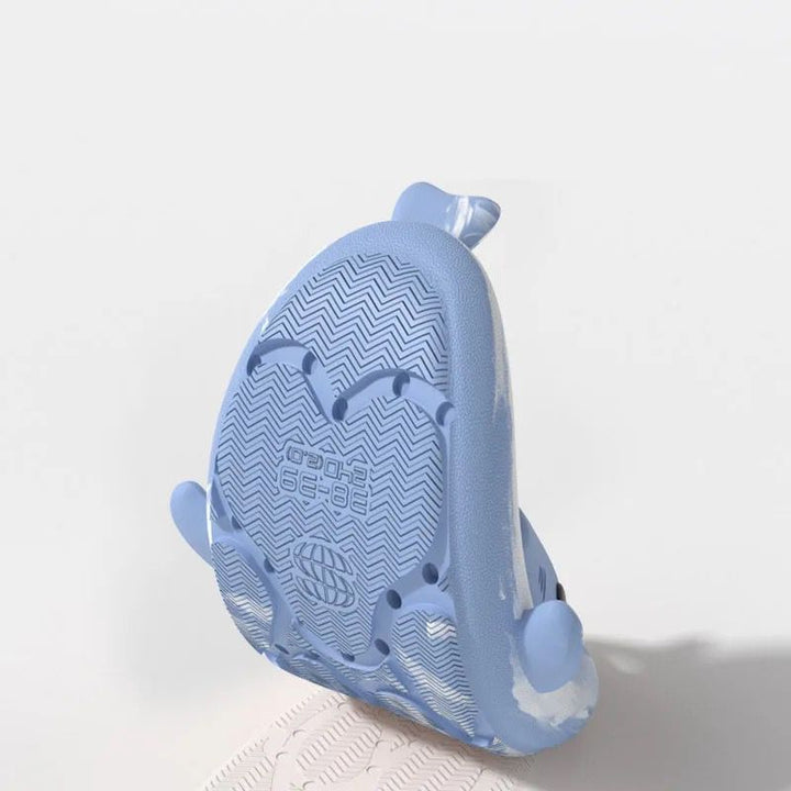 Blue White Non-Slip Graffiti Shark Slippers