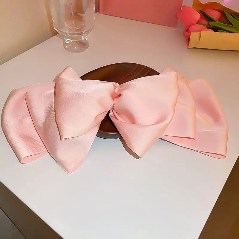 Oversized Three Layer Ribbon Fabric Bow Hair Clips