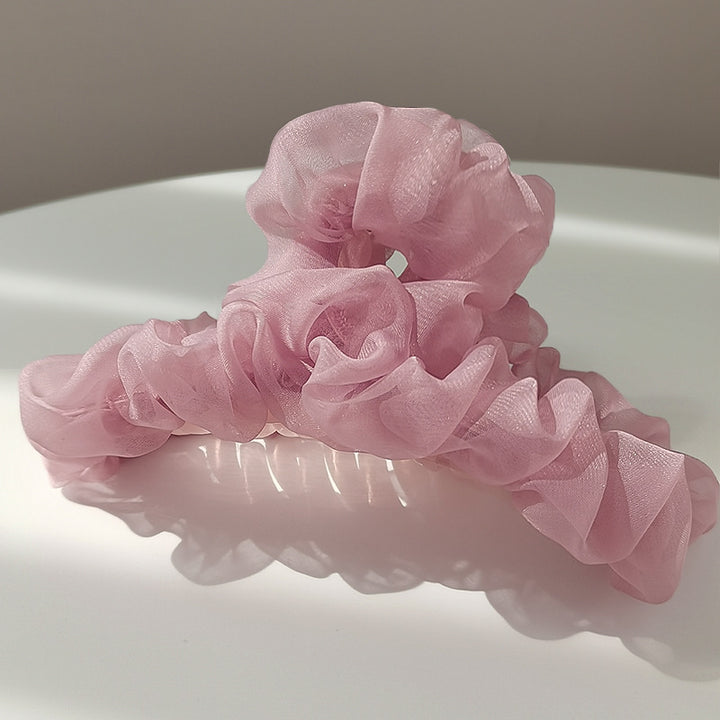 Griffe de cheveux plissée en maille d'organza