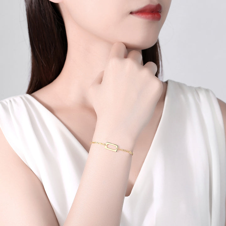 Korean Style Chain Link Gold Sterling Silver Bracelet