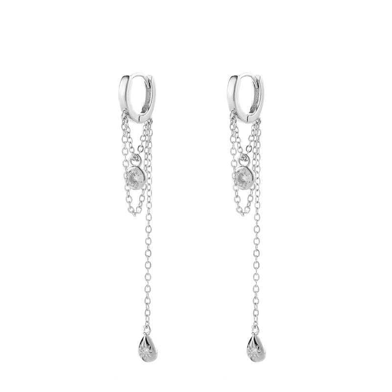 Long Chain Tassel Zircon Trendy Pendant Earrings