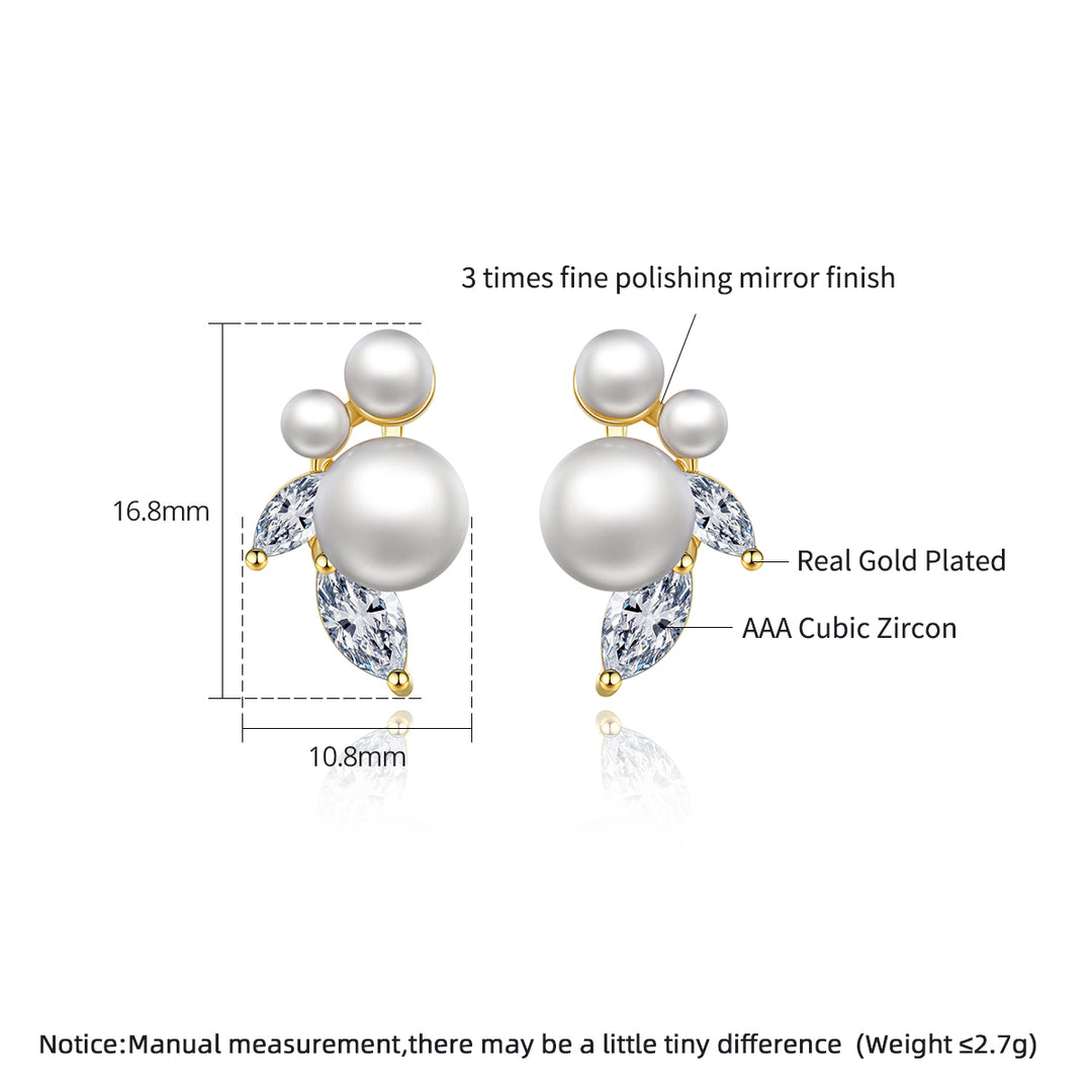 Bohemian and 18K Gold Plated Zircon Stone Flower Earring