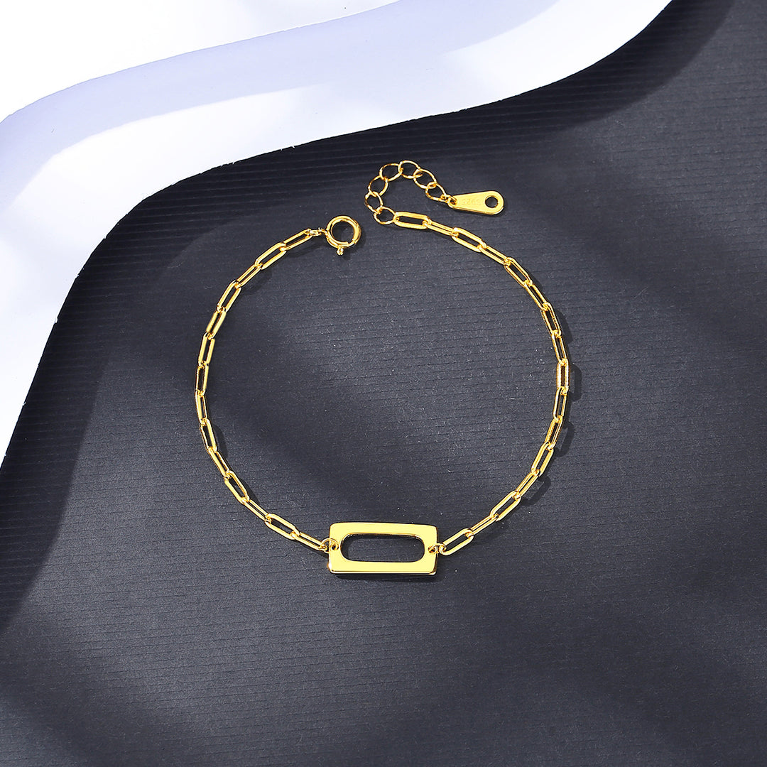 Korean Style Chain Link Gold Sterling Silver Bracelet