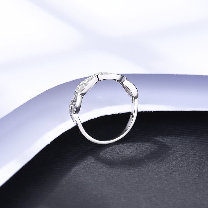 Korean Style 925 Sterling Silver Zircon Band Ring