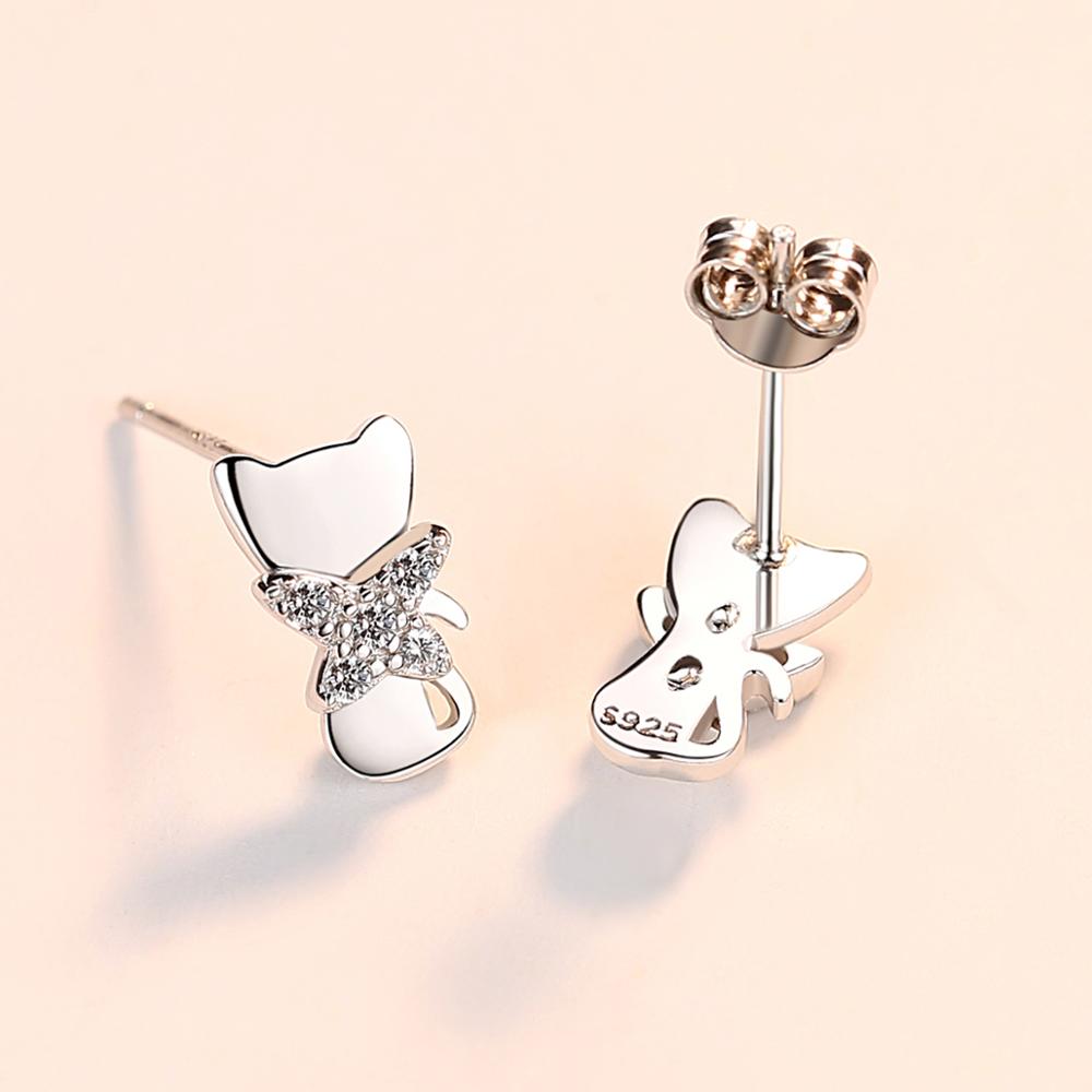 925 Stirling Silver CZ Boucles d'oreilles animaux mignons