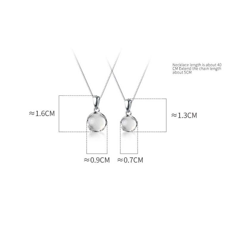 925 纯银简约风格圆形石链项链