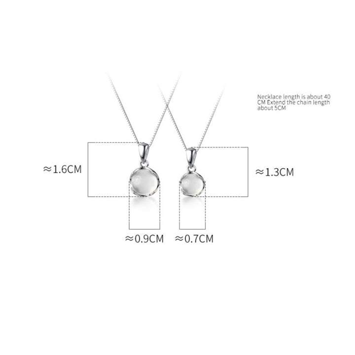 925 纯银简约风格圆形石链项链