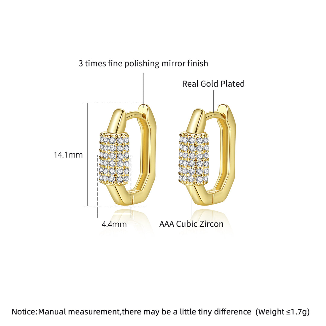 18K Gold Plated Cubic Zirconia Stud Earings