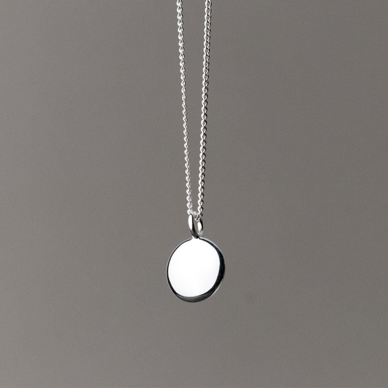 Collier pendentif pièce de monnaie ronde en argent sterling 925 de 10 mm