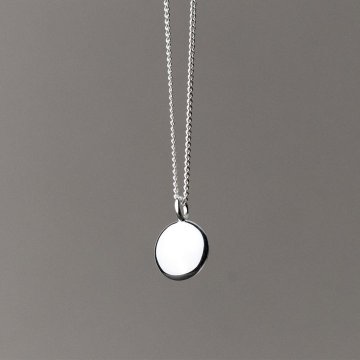 Collier pendentif pièce de monnaie ronde en argent sterling 925 de 10 mm