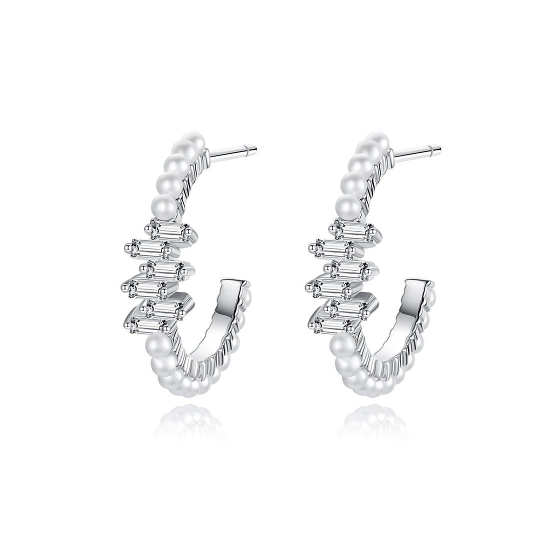 Boucles d'oreilles créoles Bling en cuivre en forme de C