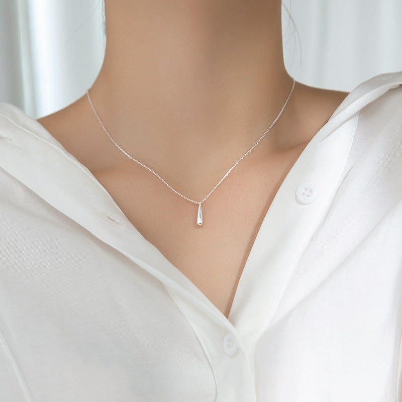 925 Sterling Silver Dainty Teardrop Charm Pendant Necklace