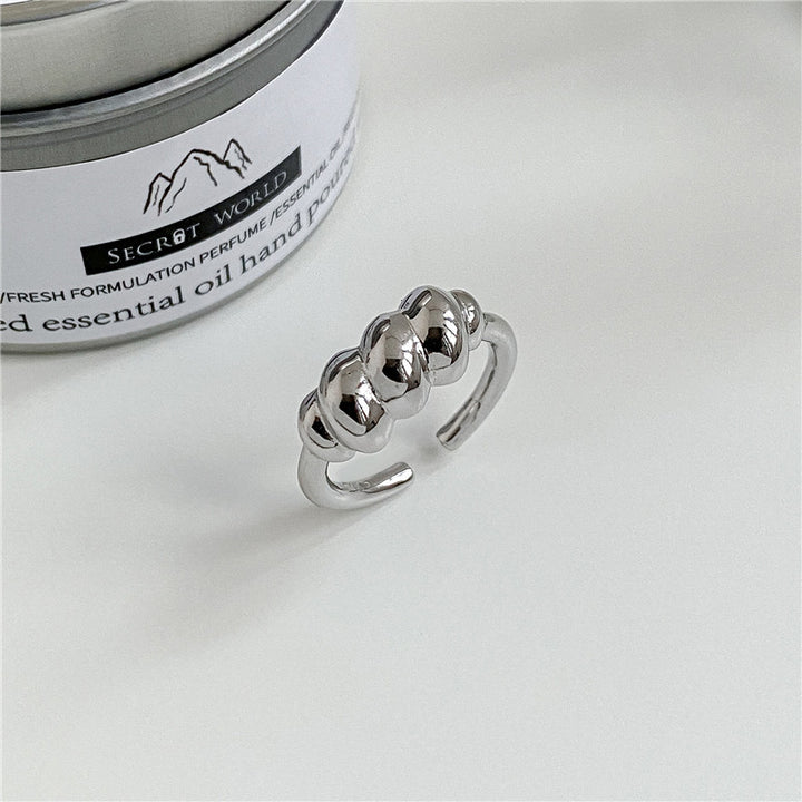 Bague épaisse torsadée en forme de chenille en argent sterling 925