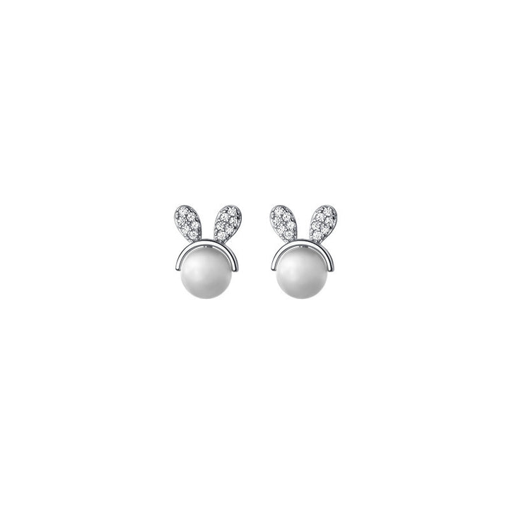 925 Sterling Silver Cute Rabbit Stud Earrings