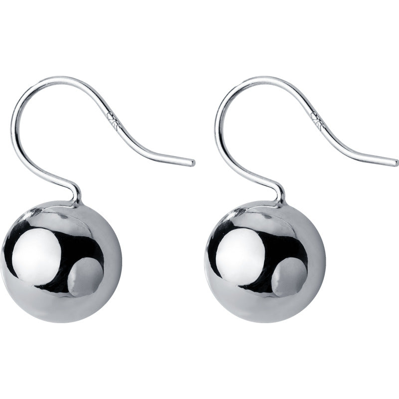 925 Sterling Silver Glossy Beads Drop Earrings