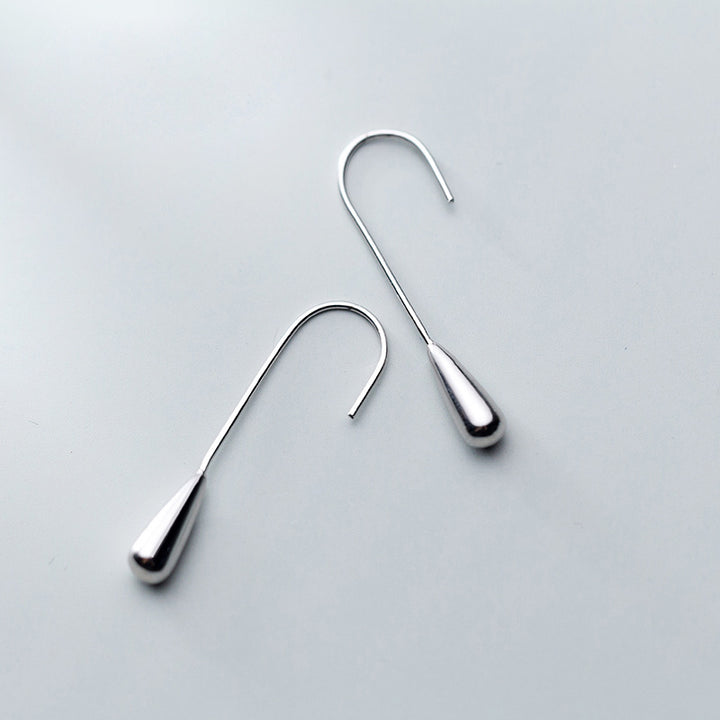 925 Sterling Silver Simple Water Drop Earrings