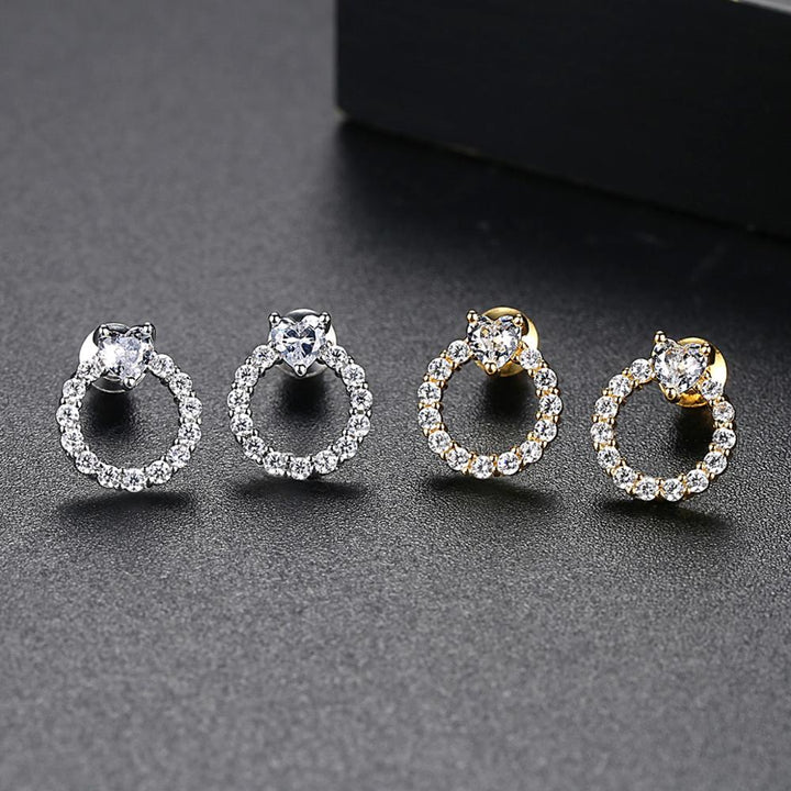 Korean Style Zircon Stone Big Round Hoop Earrings