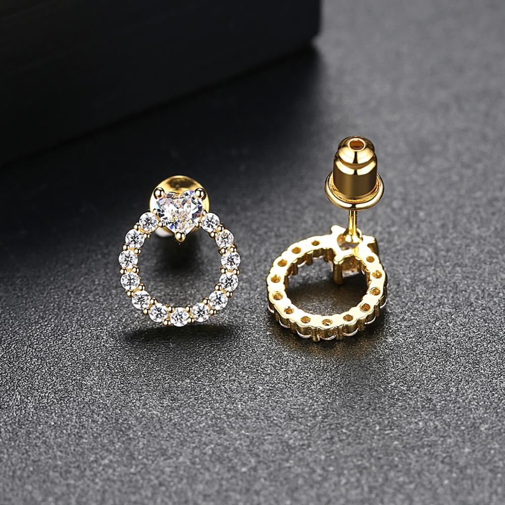 Korean Style Zircon Stone Big Round Hoop Earrings