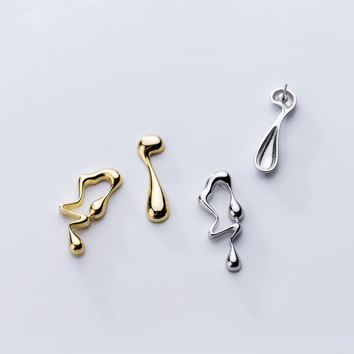 Boucles d'oreilles goutte d'eau irrégulières en argent sterling 925