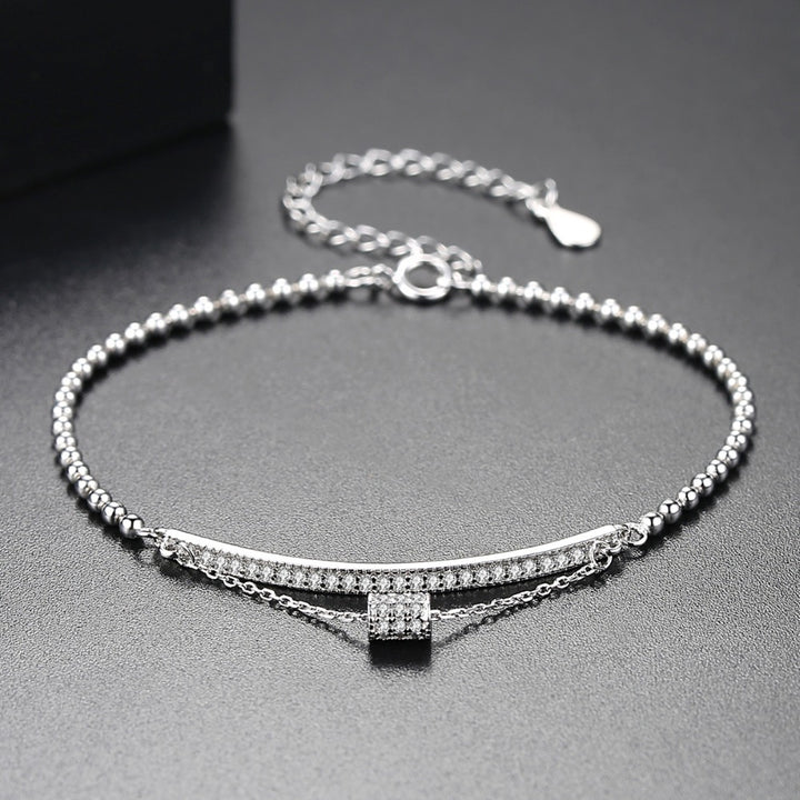 925 Sterling Silver Geometric Chain Link Adjustable Bracelet