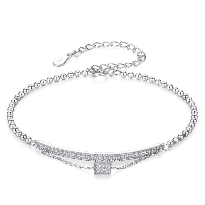 925 Sterling Silver Geometric Chain Link Adjustable Bracelet