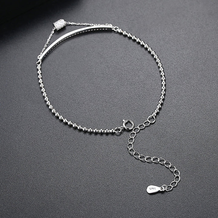 925 Sterling Silver Geometric Chain Link Adjustable Bracelet