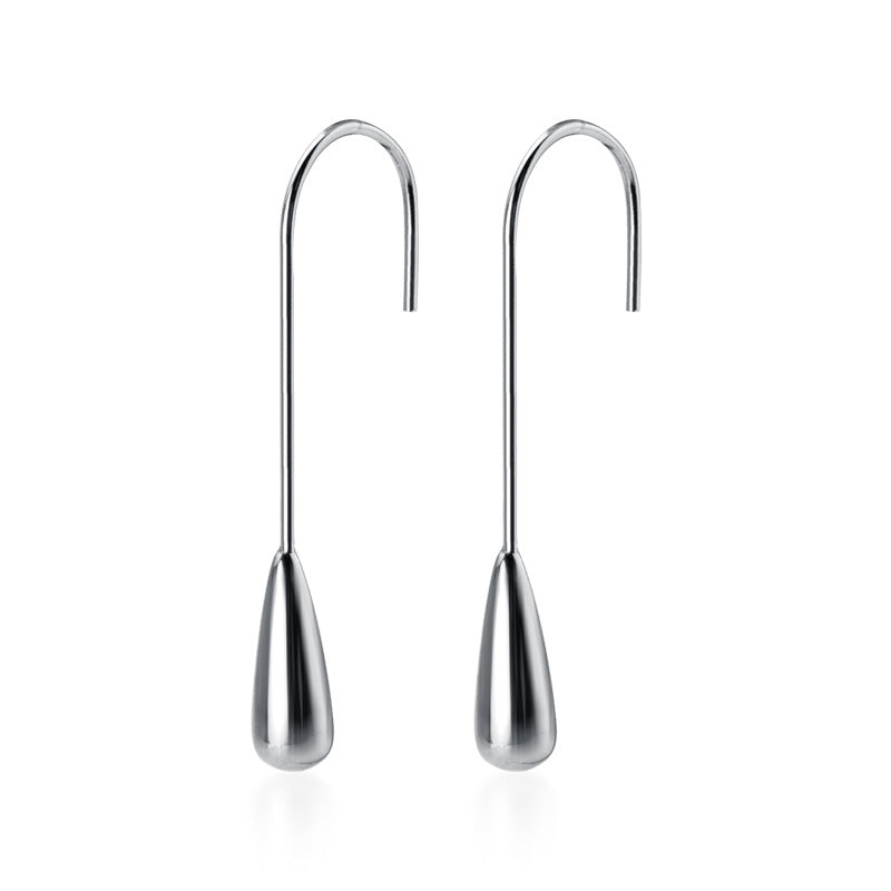 925 Sterling Silver Simple Water Drop Earrings