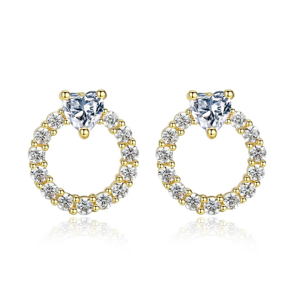 Korean Style Zircon Stone Big Round Hoop Earrings