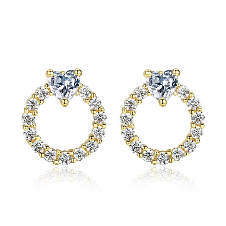 Korean Style Zircon Stone Big Round Hoop Earrings