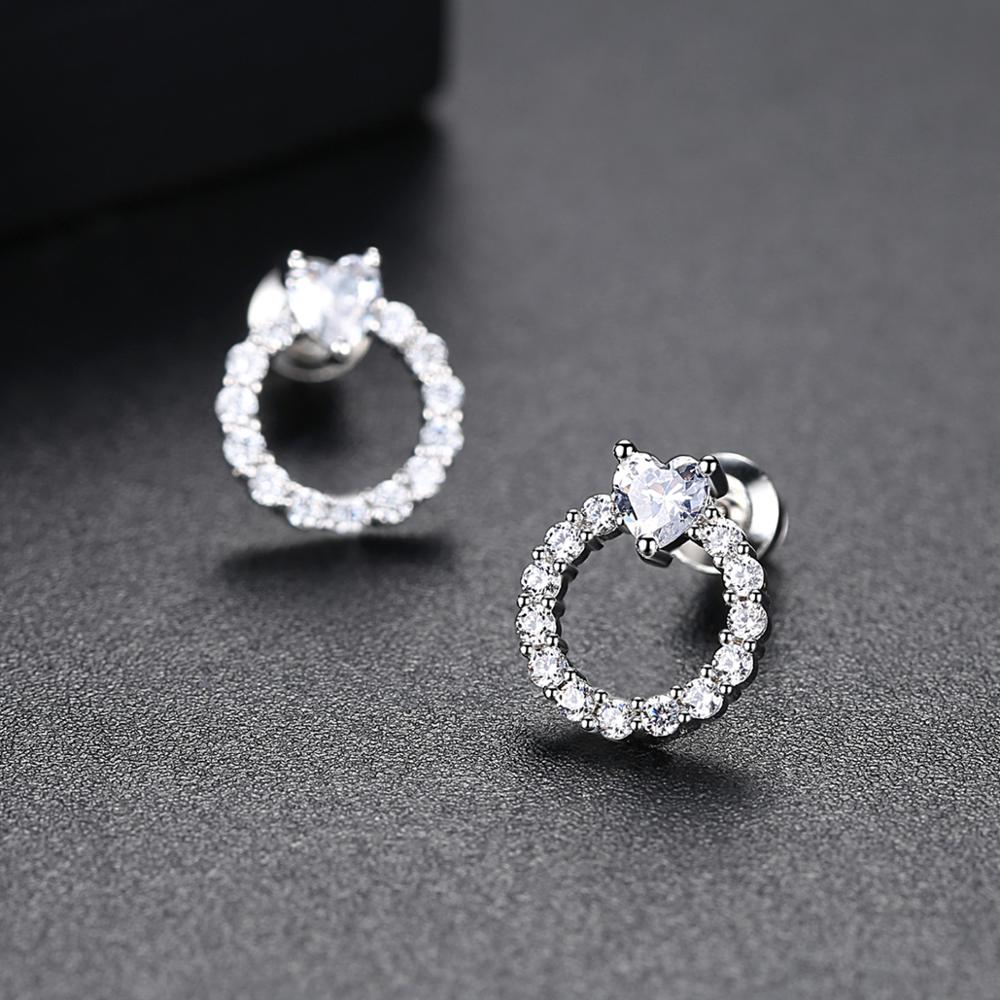 Korean Style Zircon Stone Big Round Hoop Earrings