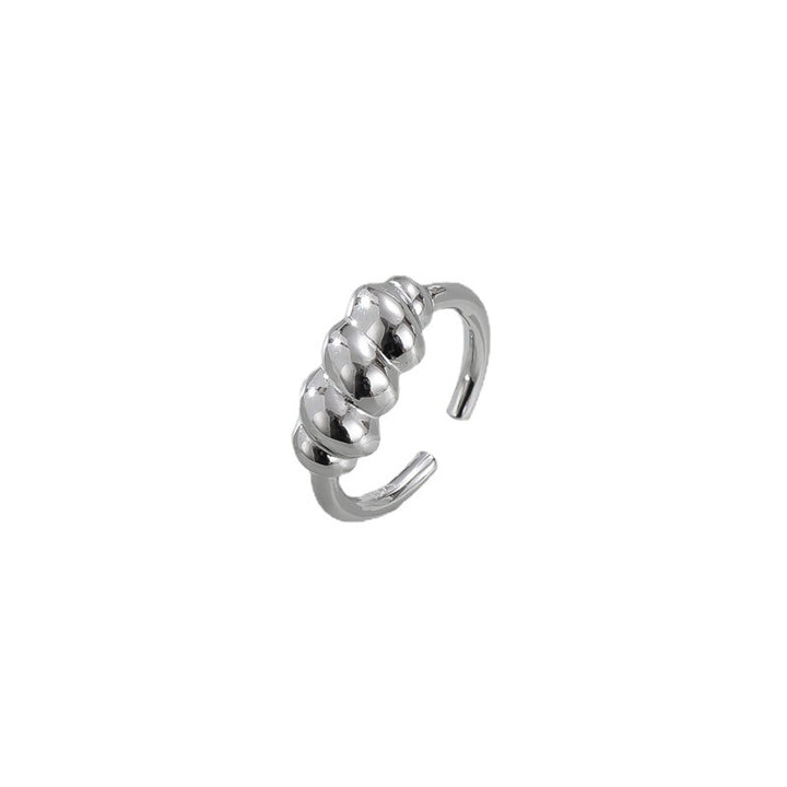 925 Sterling Silver Caterpillar Shape Twist Chunky Ring