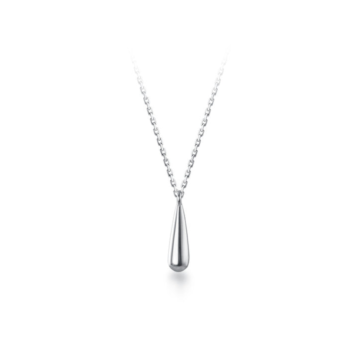 925 Sterling Silver Dainty Teardrop Charm Pendant Necklace