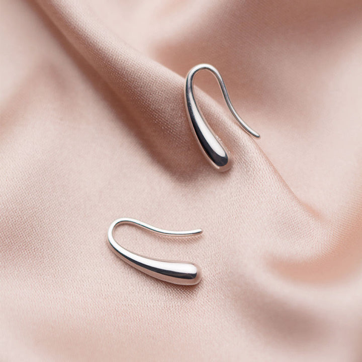 18k Gold Plated Minimalist Water Drop Shape Hook Earrings