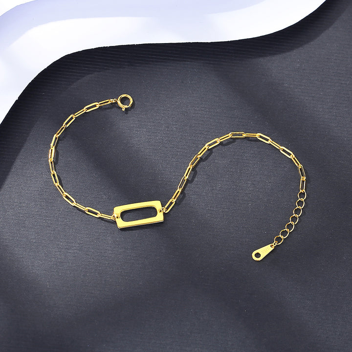 Korean Style Chain Link Gold Sterling Silver Bracelet