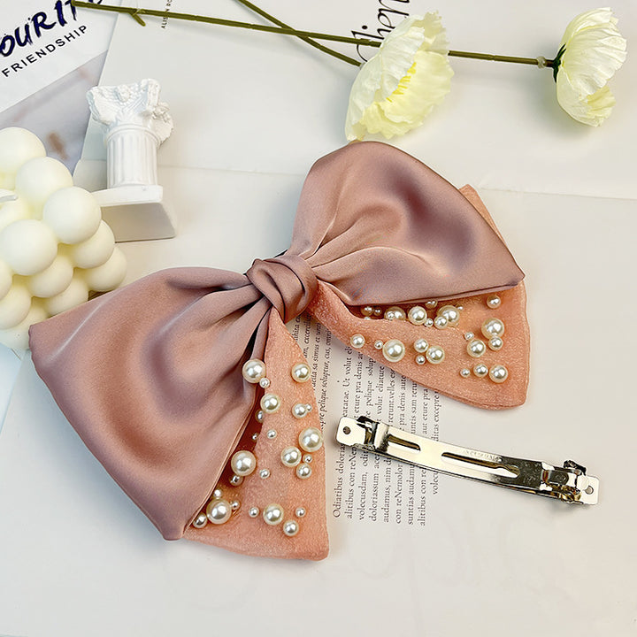 Princess Pearl Scrunchies Bowknot Hair Clip