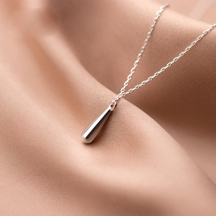 925 Sterling Silver Dainty Teardrop Charm Pendant Necklace