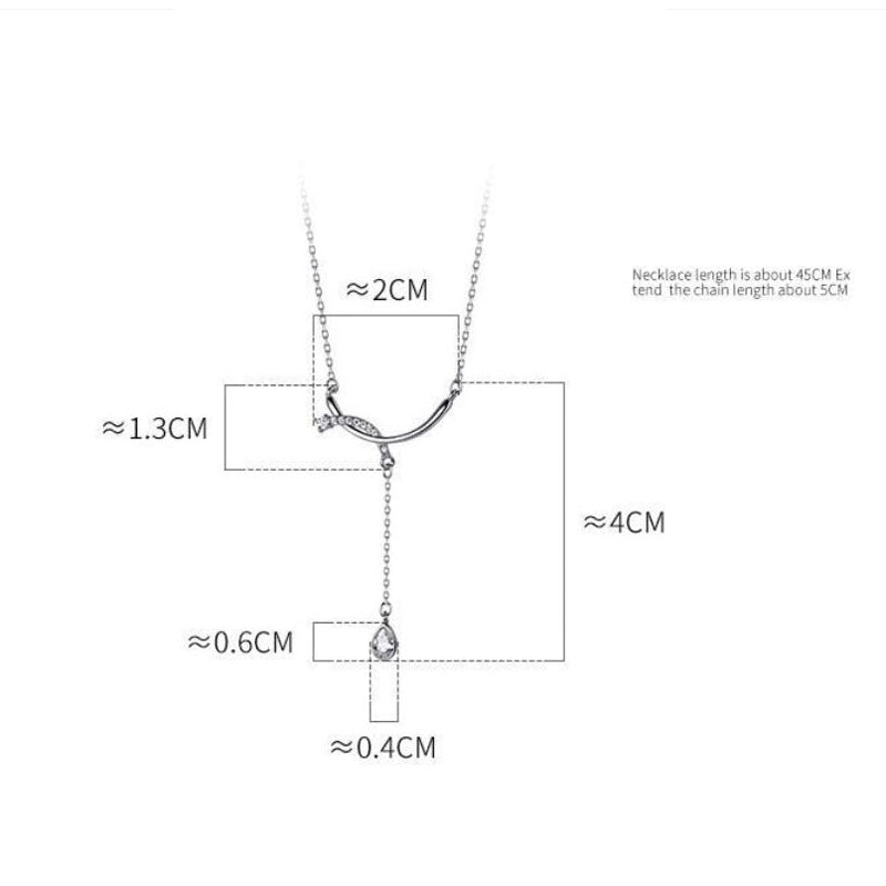 Collier à pampilles torsadées en argent sterling 925 avec zircon transparent